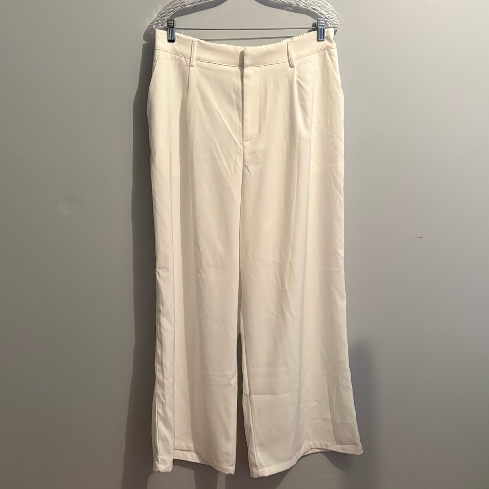 Cider Women’s 0XL White Wide Leg Trousers Classic Timeless Business Casual Pants - Picture 7 of 16